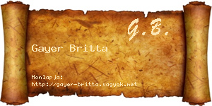 Gayer Britta névjegykártya